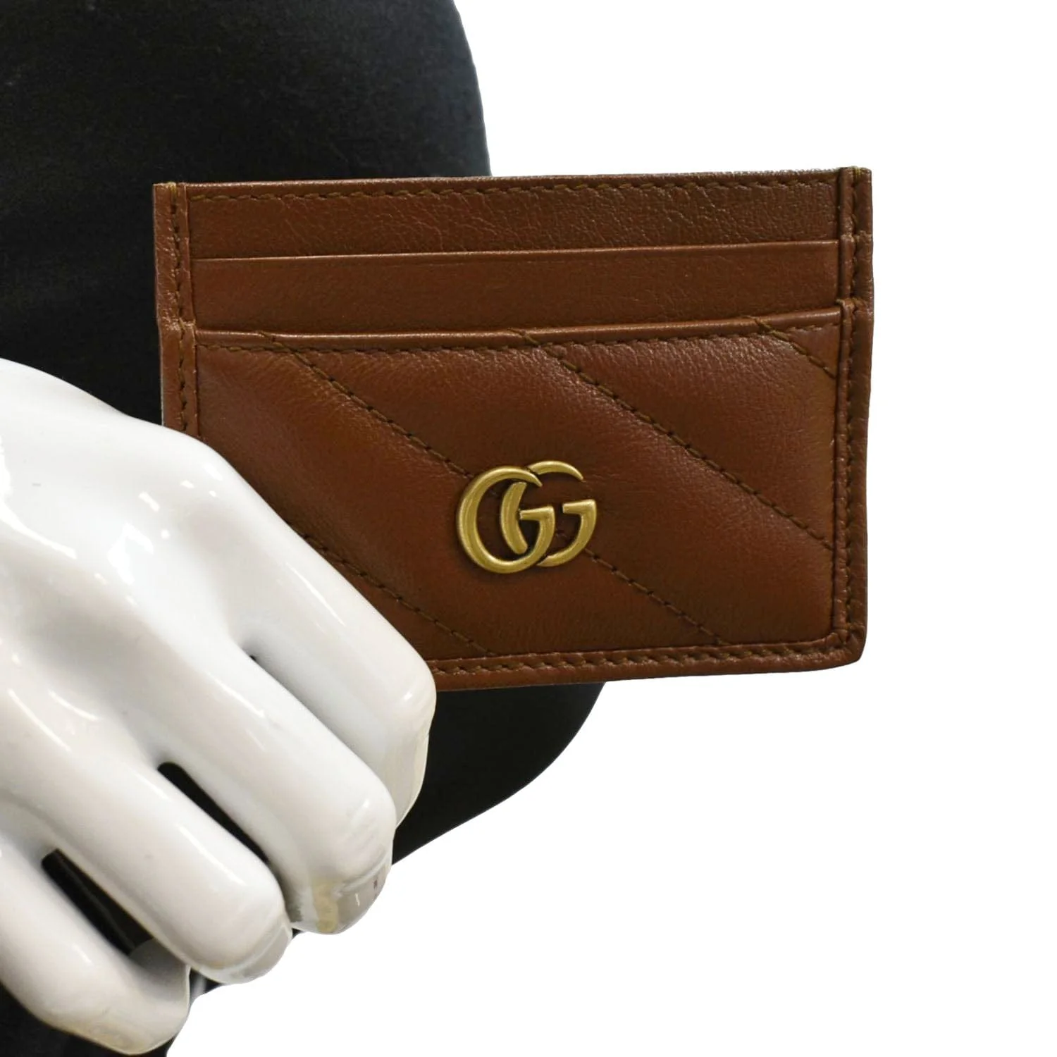 GUCCI GG Marmont Leather Card Case Tan 443127 - Image 2