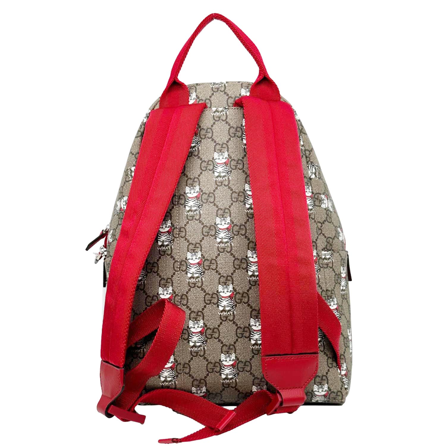 GUCCI Children's Printed GG Supreme Cat Canvas Backpack Red 782708 - Image 4