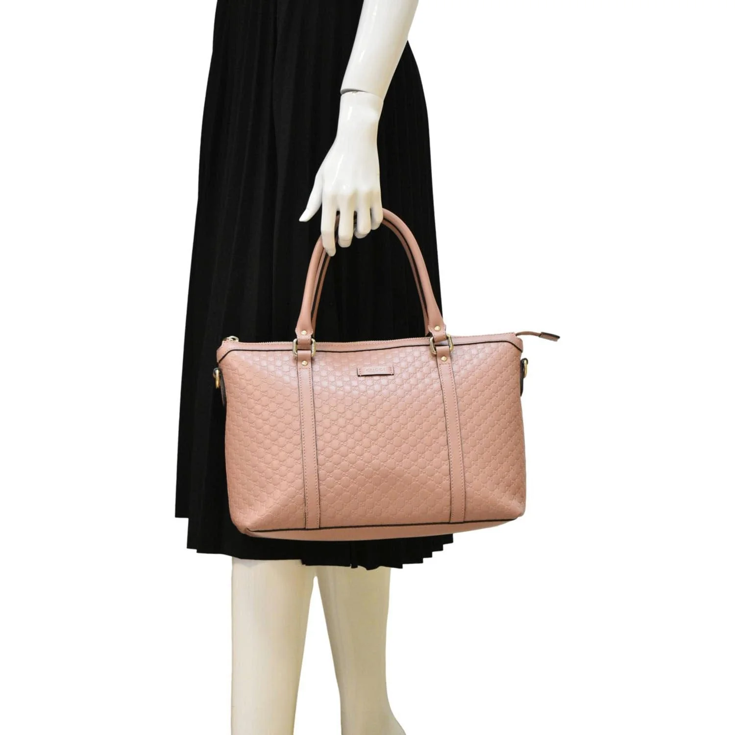 GUCCI Convertible GG Microguccissima Leather Satchel Bag Dusty Pink 449656 - Image 2