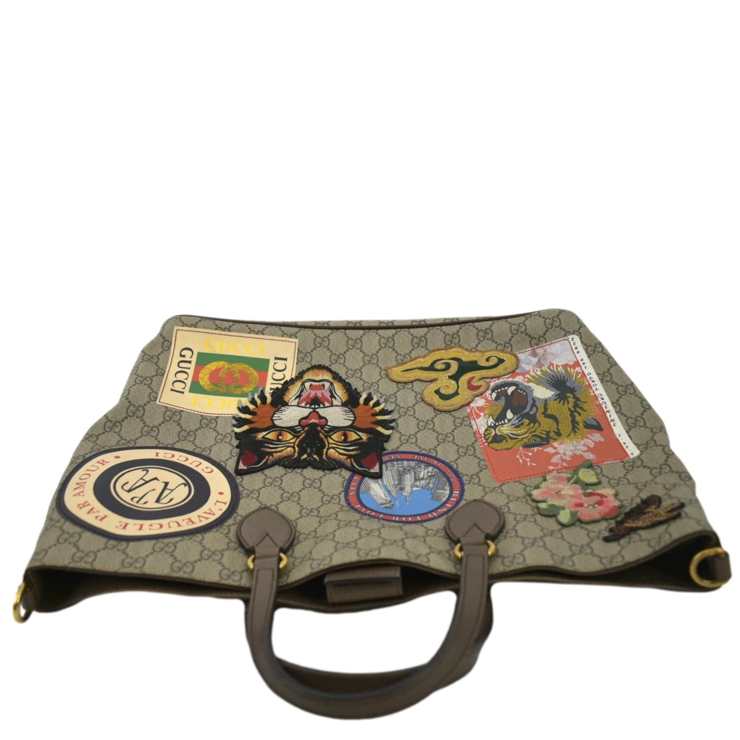 GUCCI Courrier Soft GG Supreme Canvas Tote Shoulder Bag Beige 474085 - Image 4