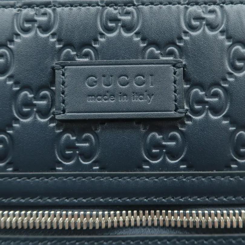 GUCCI Courrier Zip GG Leather Messenger Bag Blue 406408 - Image 9