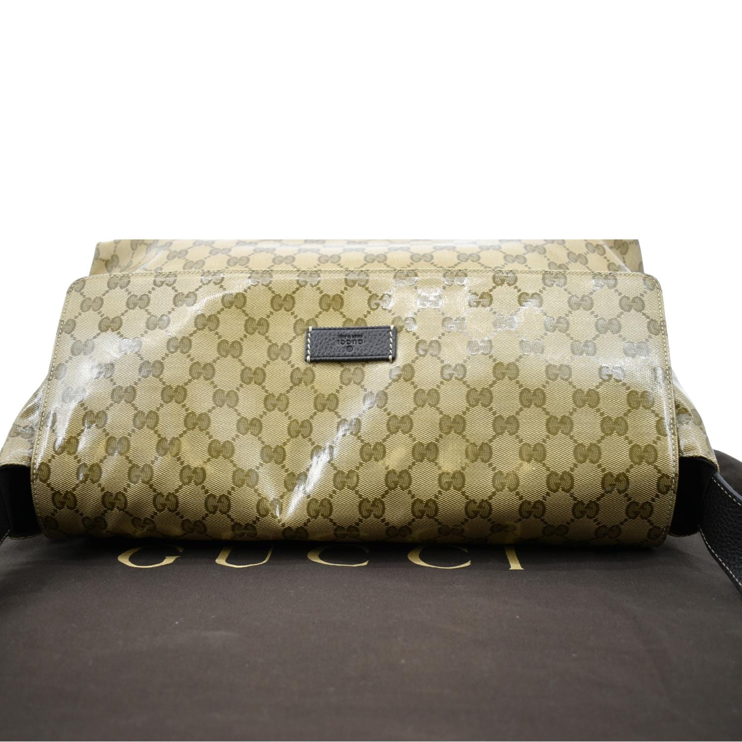 GUCCI Crystal GG Monogram Flap Coated Canvas Messenger Bag Beige 272350 - Image 4