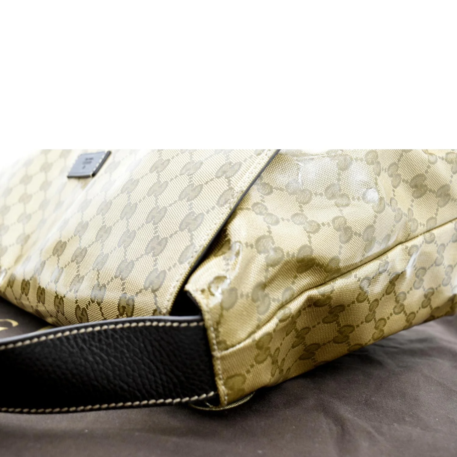 GUCCI Crystal GG Monogram Flap Coated Canvas Messenger Bag Beige 272350 - Image 5