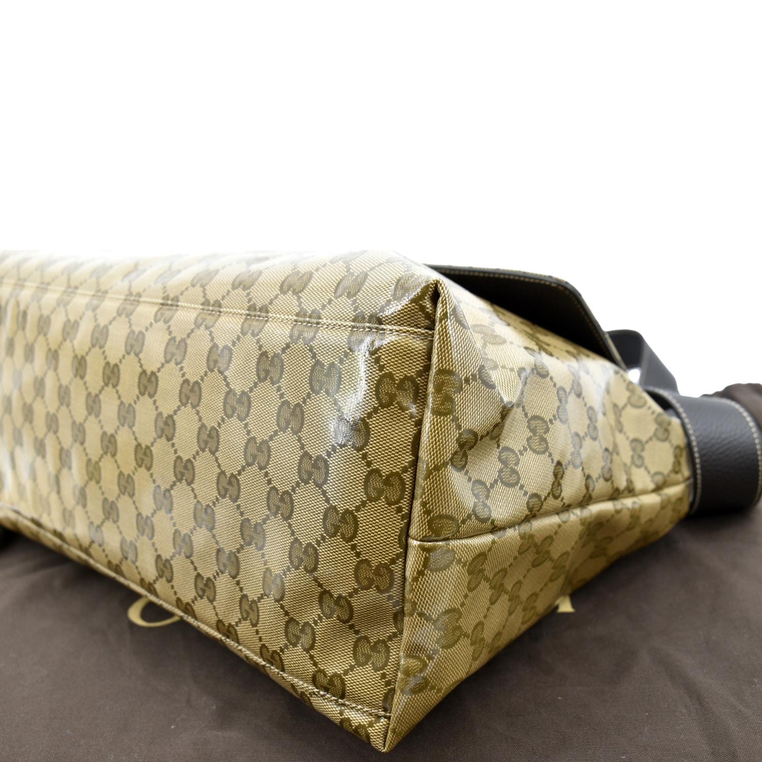 GUCCI Crystal GG Monogram Flap Coated Canvas Messenger Bag Beige 272350 - Image 8