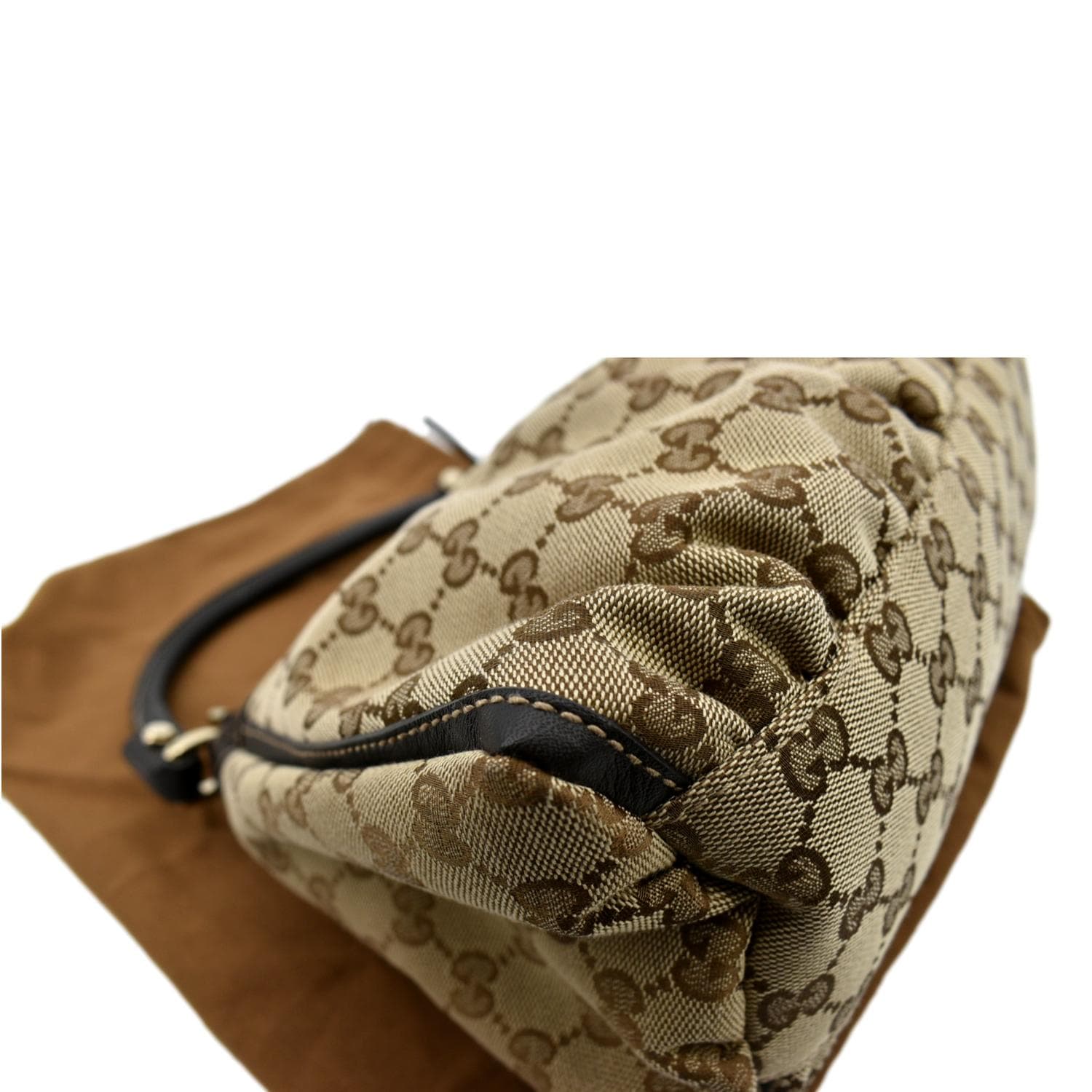 GUCCI D Ring Monogram Hobo Bag Brown 190525 - Image 7