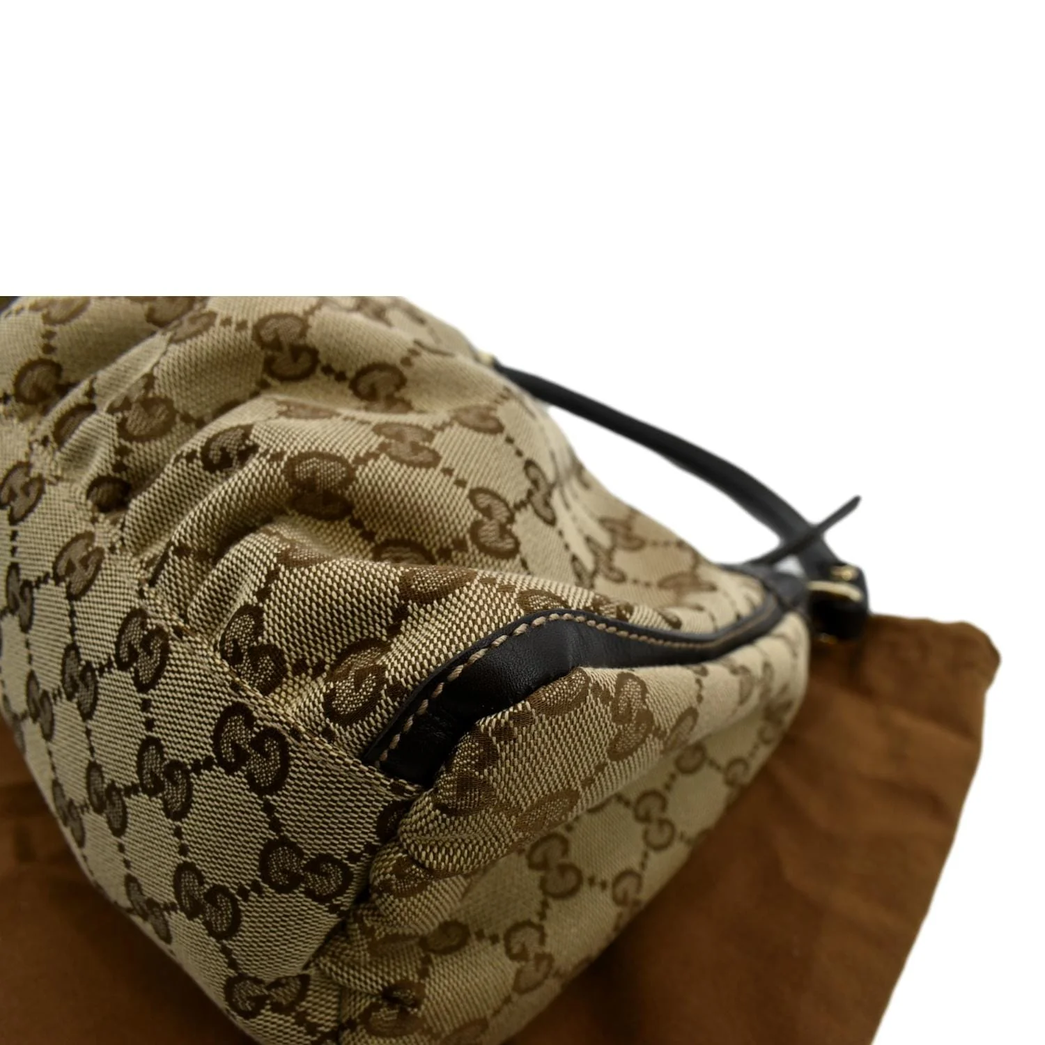 GUCCI D Ring Monogram Hobo Bag Brown 190525 - Image 8