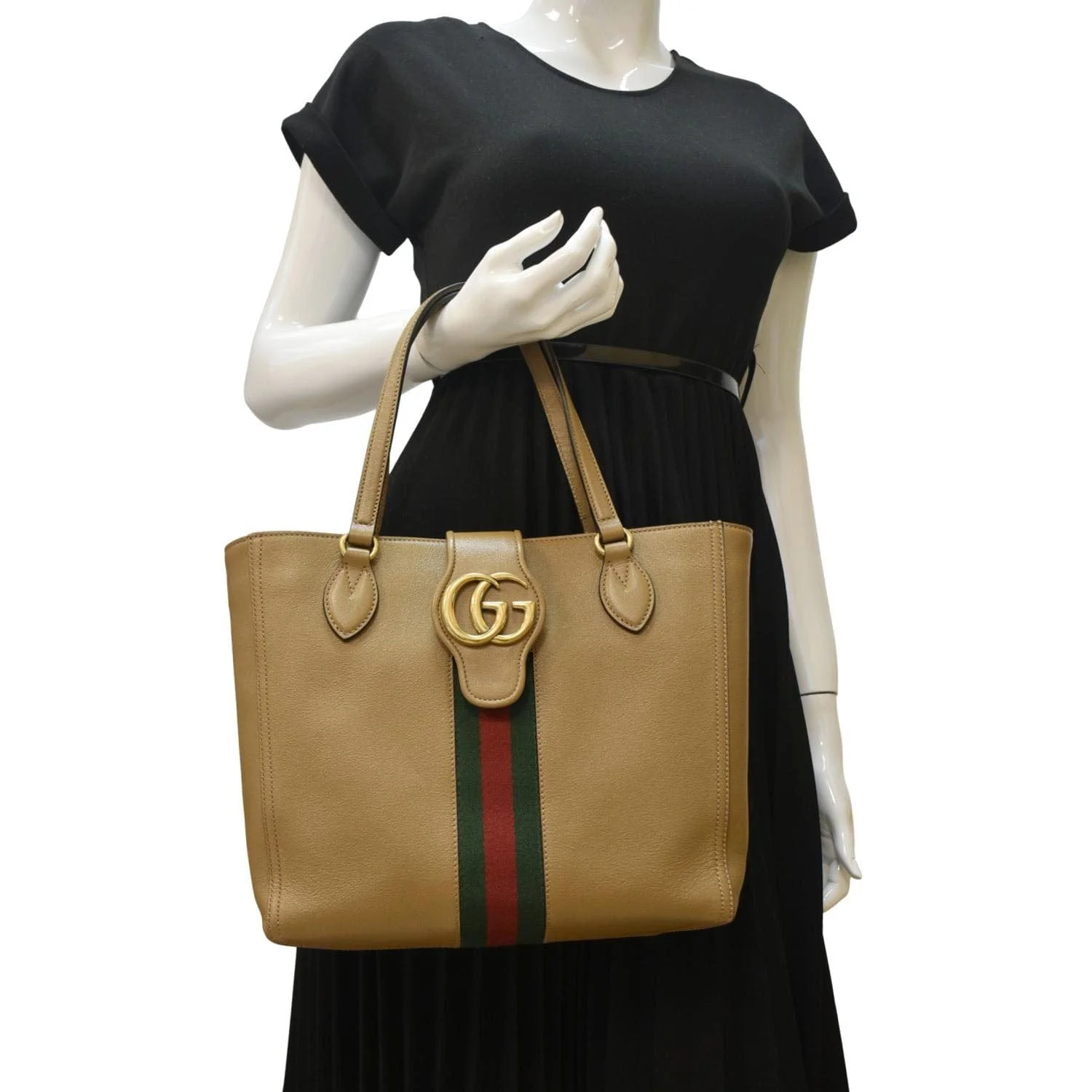 GUCCI Dahlia Leather Tote Bag Tan 652680 - Image 2