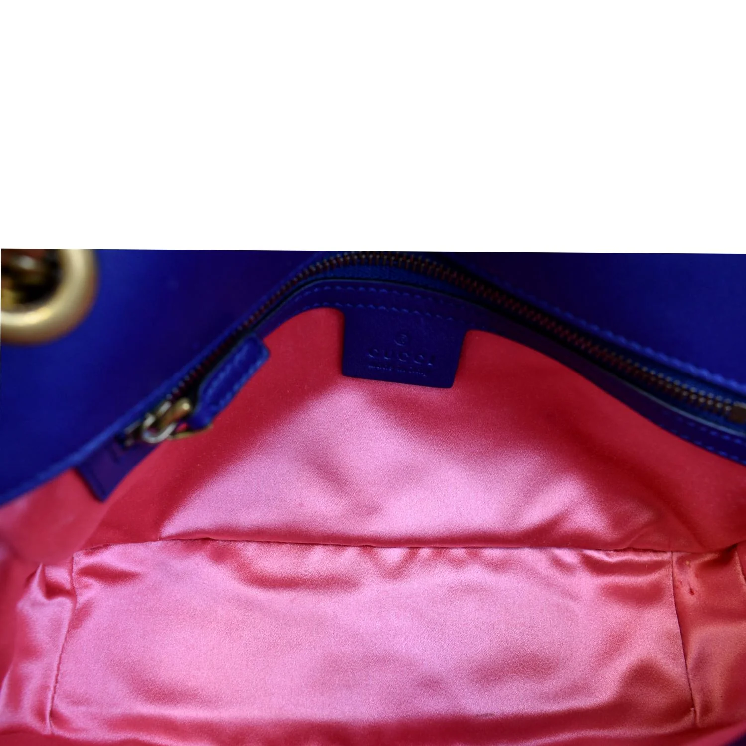 GUCCI Deer Embroidered Small GG Marmont Velvet Shoulder Bag Blue 443497 - Image 8