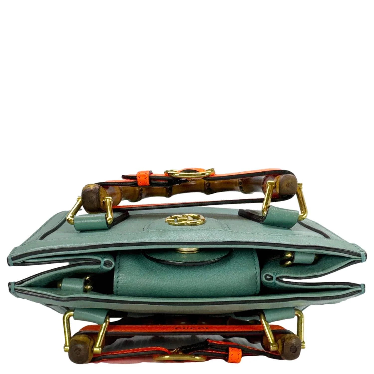 GUCCI Diana Bamboo Mini Leather Tote Bag Green 655661 - Image 5