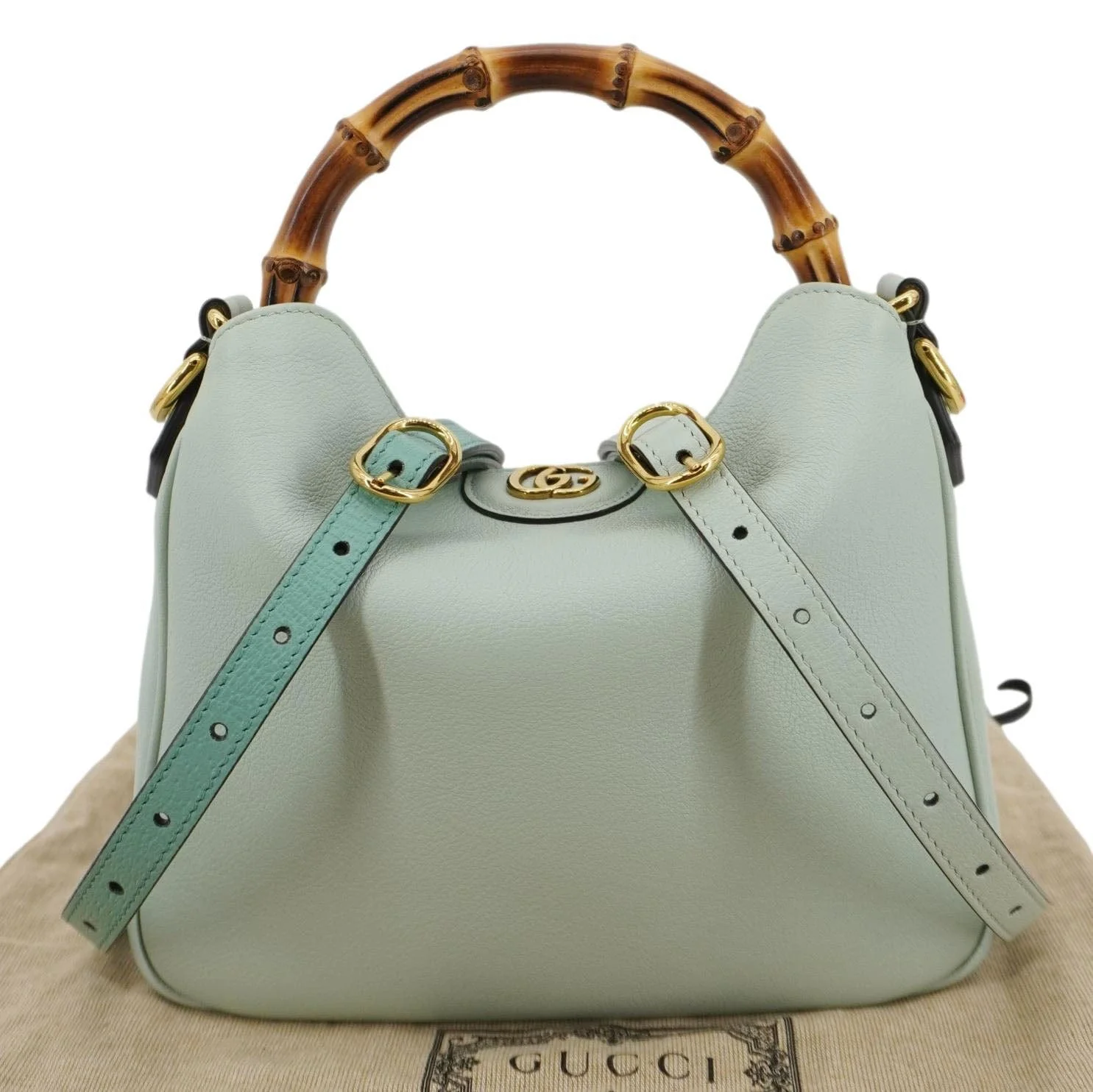 GUCCI Diana Small Leather Top Handle Shoulder Bag Pale Green 746251 - Image 3