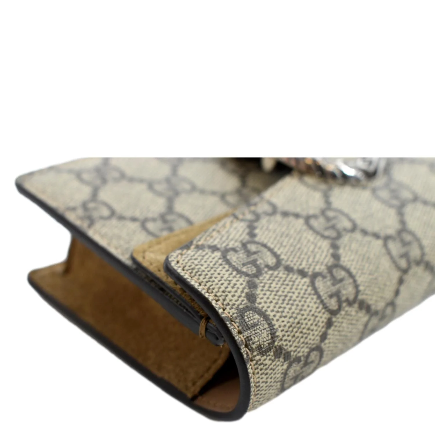 GUCCI Dionysus Super Mini GG Supreme Canvas Crossbody Bag Taupe 476432 - Image 6