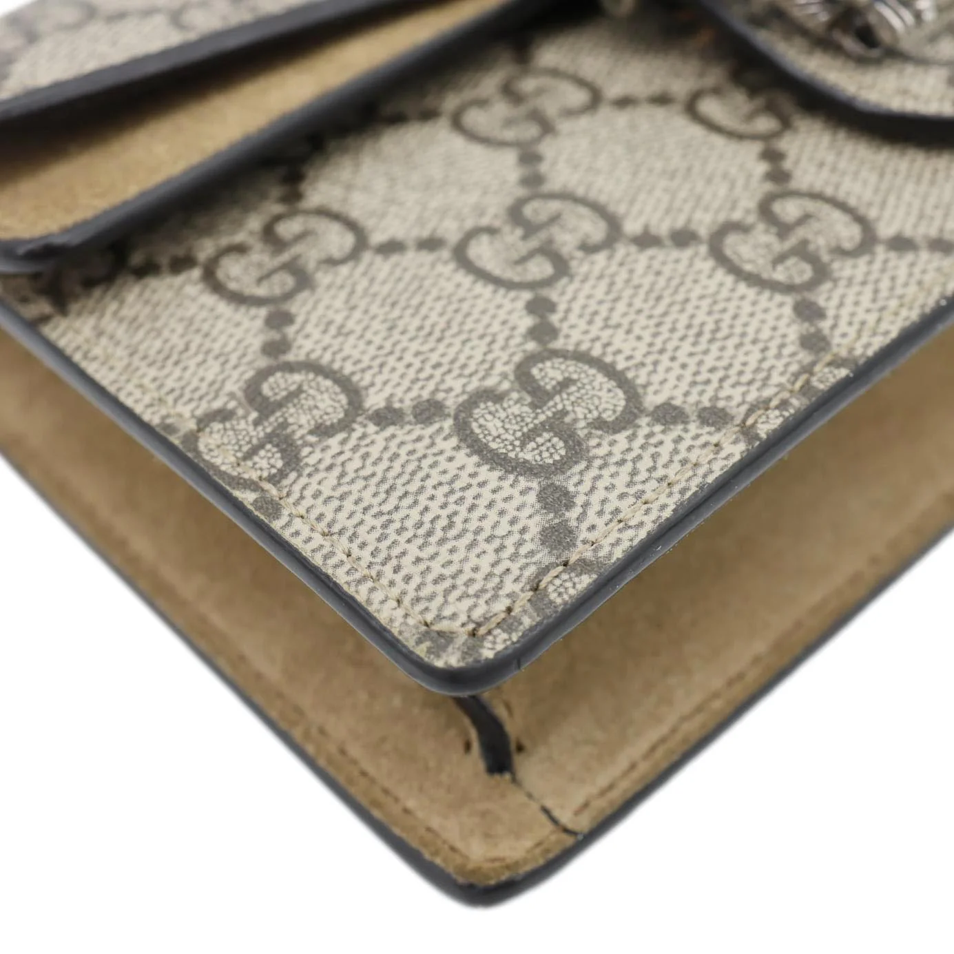GUCCI Dionysus Super Mini GG Supreme Canvas Crossbody Bag Taupe 476432 - Image 7