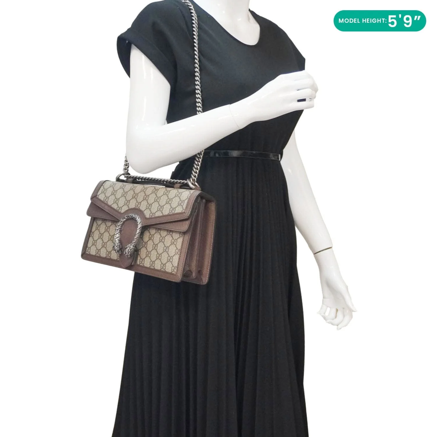 GUCCI Dionysus GG Supreme Canvas Top Handle Shoulder Bag Beige 621512 - Image 2