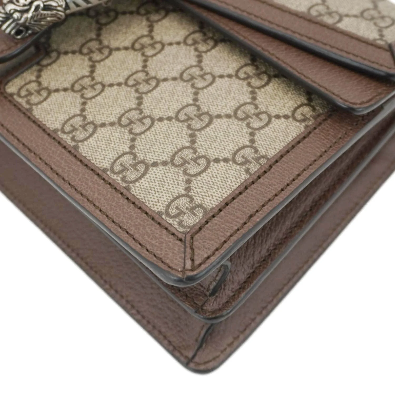 GUCCI Dionysus GG Supreme Canvas Top Handle Shoulder Bag Beige 621512 - Image 8