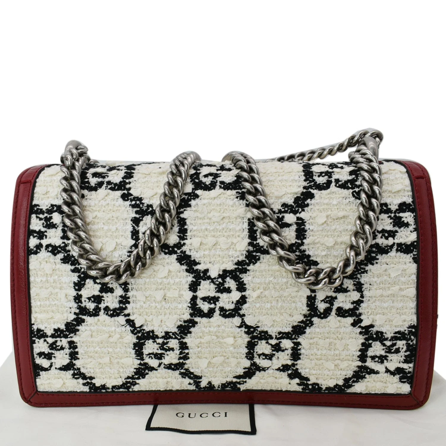 GUCCI Dionysus GG Tweed Small Shoulder Bag Cerise 400249 - Image 3