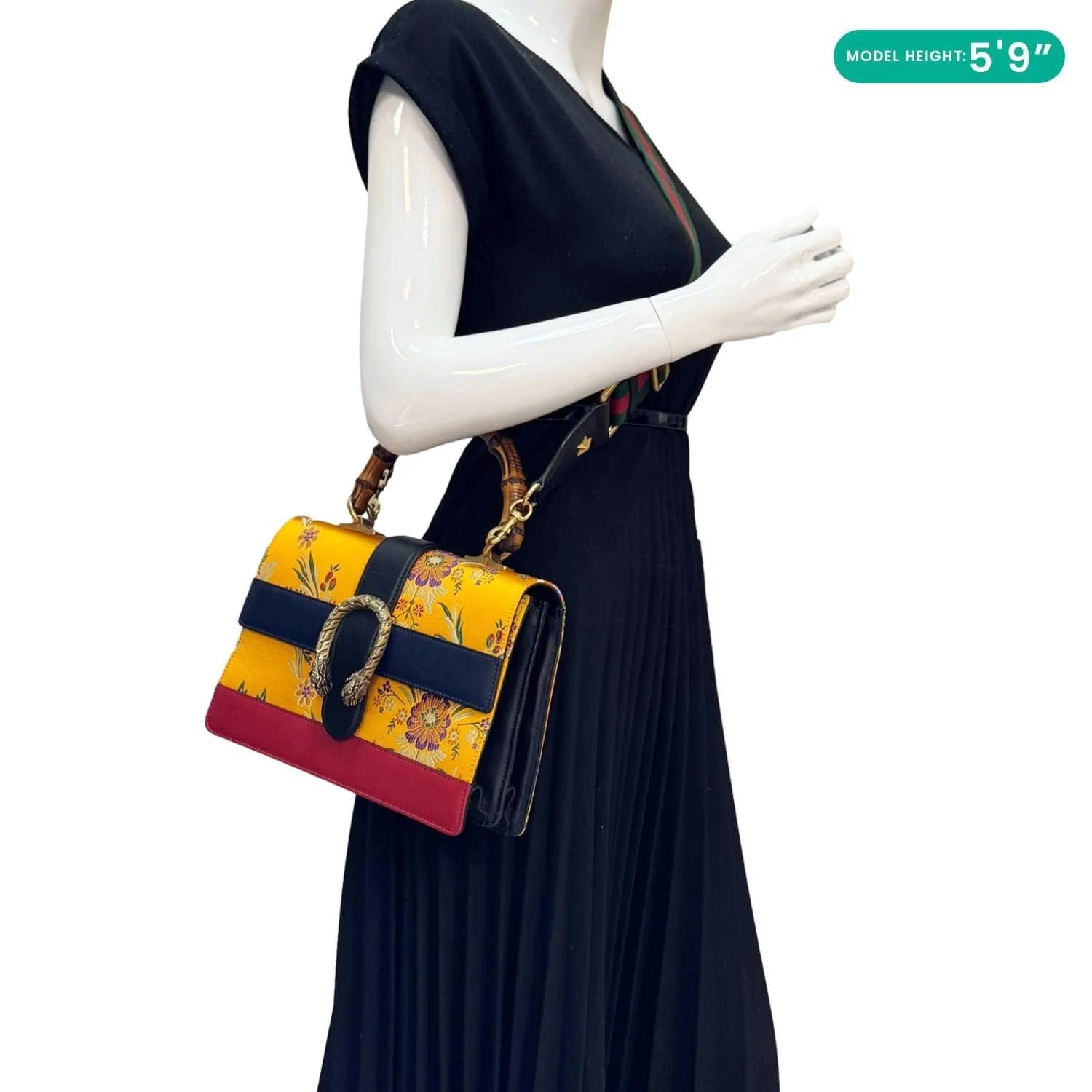 GUCCI Dionysus Medium Top Handle Floral Jacquard Shoulder Bag Multicolor 448075 - Image 2