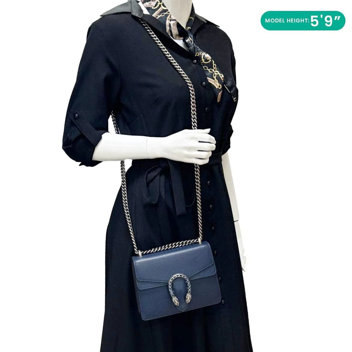 GUCCI Dionysus Mini Leather Crossbody Bag Navy Blue 421970 - Image 2