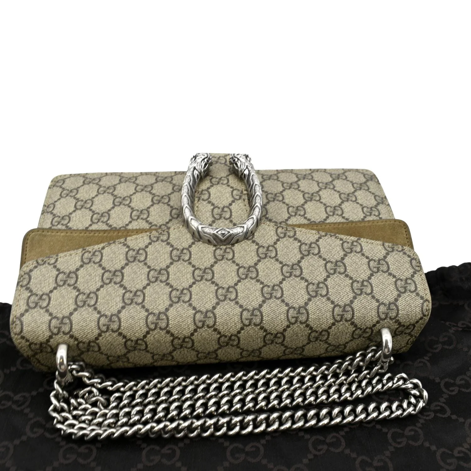 GUCCI Dionysus Small GG Supreme Canvas Shoulder Bag Beige 400249 - Image 3