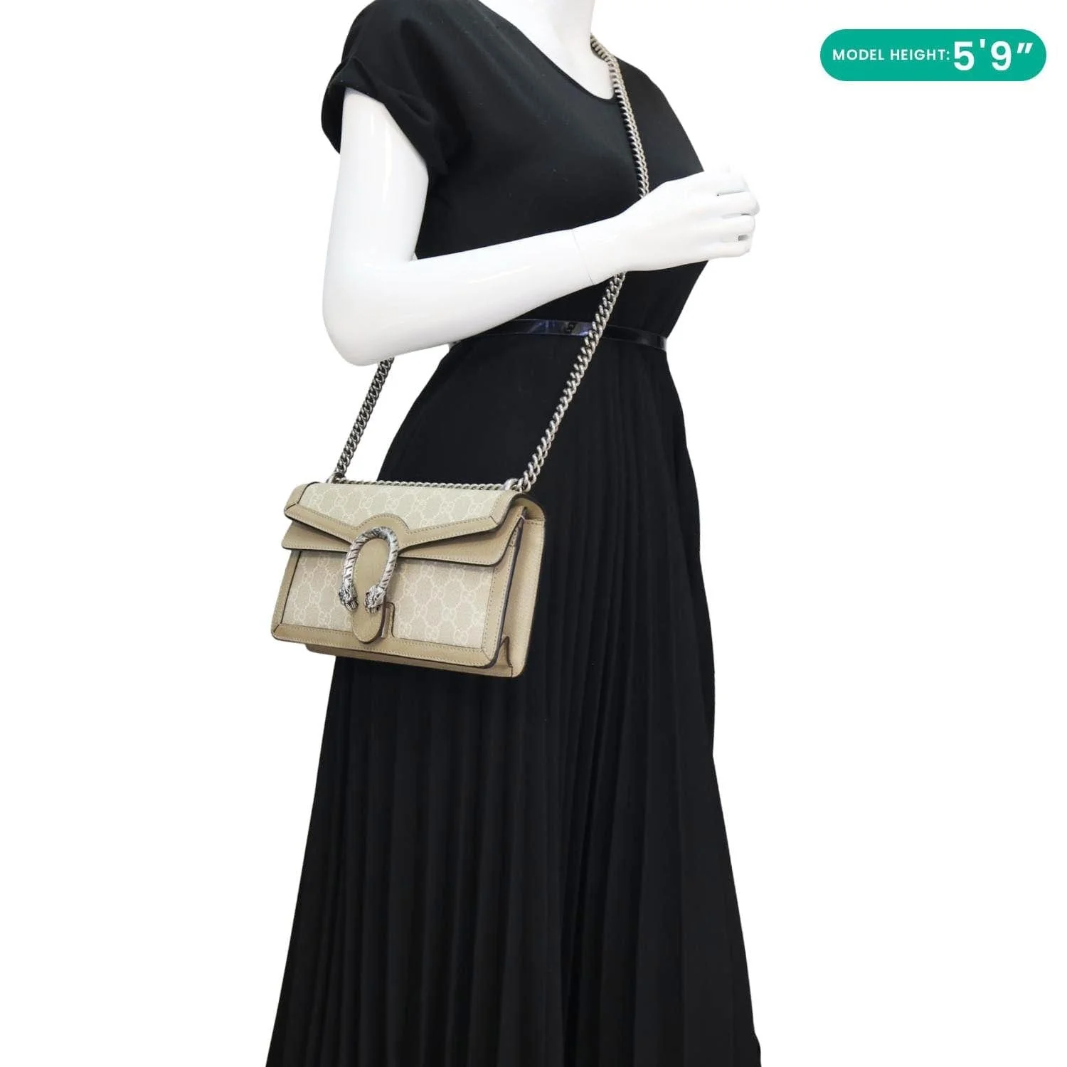GUCCI Dionysus Small GG Supreme Shoulder Bag Beige 499623 - Image 2