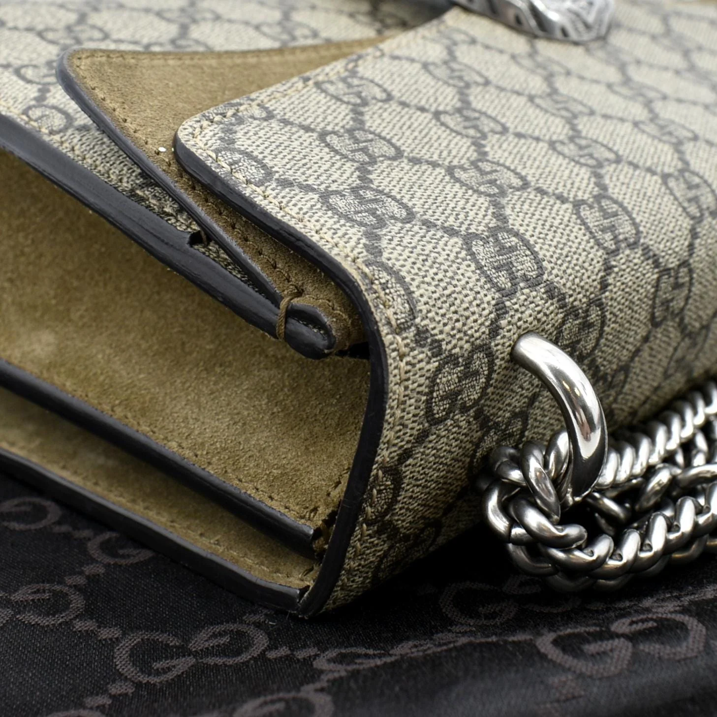 GUCCI Dionysus Small GG Supreme Canvas Shoulder Bag Beige 400249 - Image 5