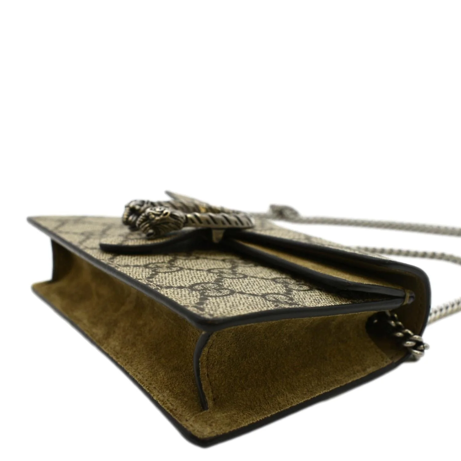 GUCCI Dionysus Super Mini GG Supreme Canvas Crossbody Bag Taupe 476432 - Image 9