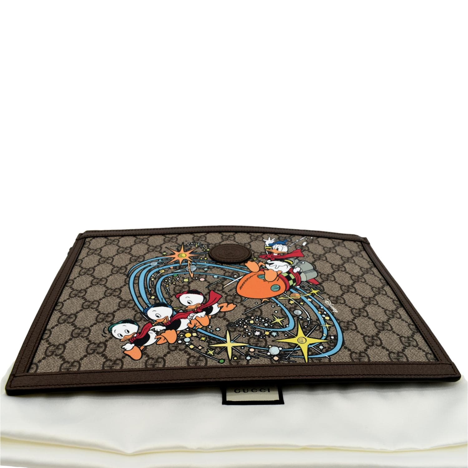 GUCCI Disney Donald Duck GG Supreme Canvas Zip Clutch Beige 647925 - Image 10