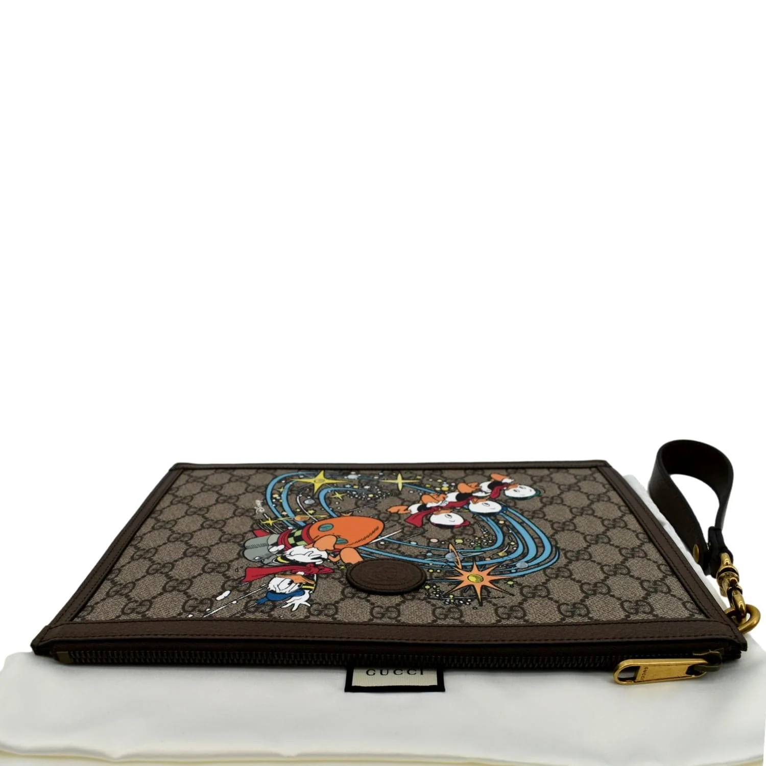 GUCCI Disney Donald Duck GG Supreme Canvas Zip Clutch Beige 647925 - Image 5