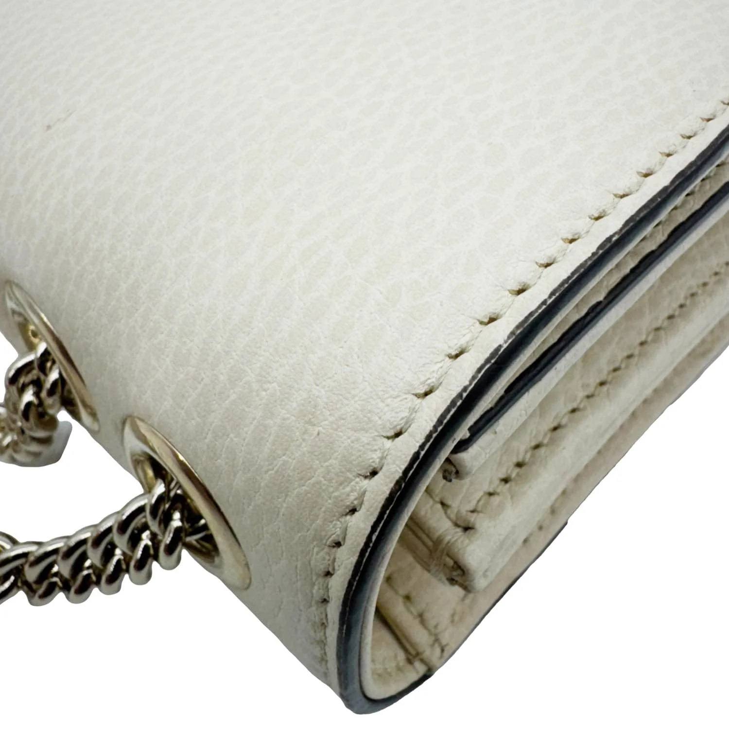 GUCCI Interlocking G Dollar Calfskin Top Handle Crossbody Bag Off White 510303 - Image 6