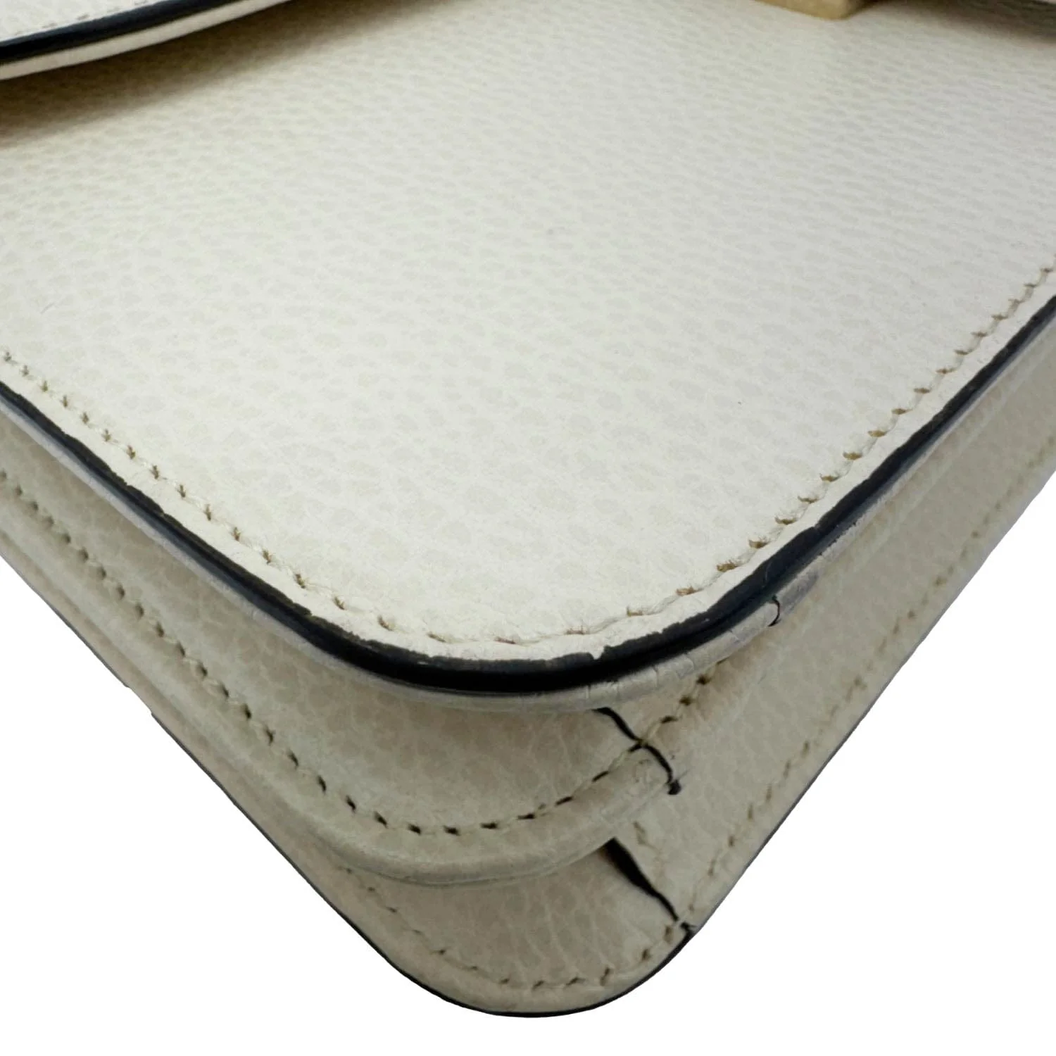 GUCCI Interlocking G Dollar Calfskin Top Handle Crossbody Bag Off White 510303 - Image 7