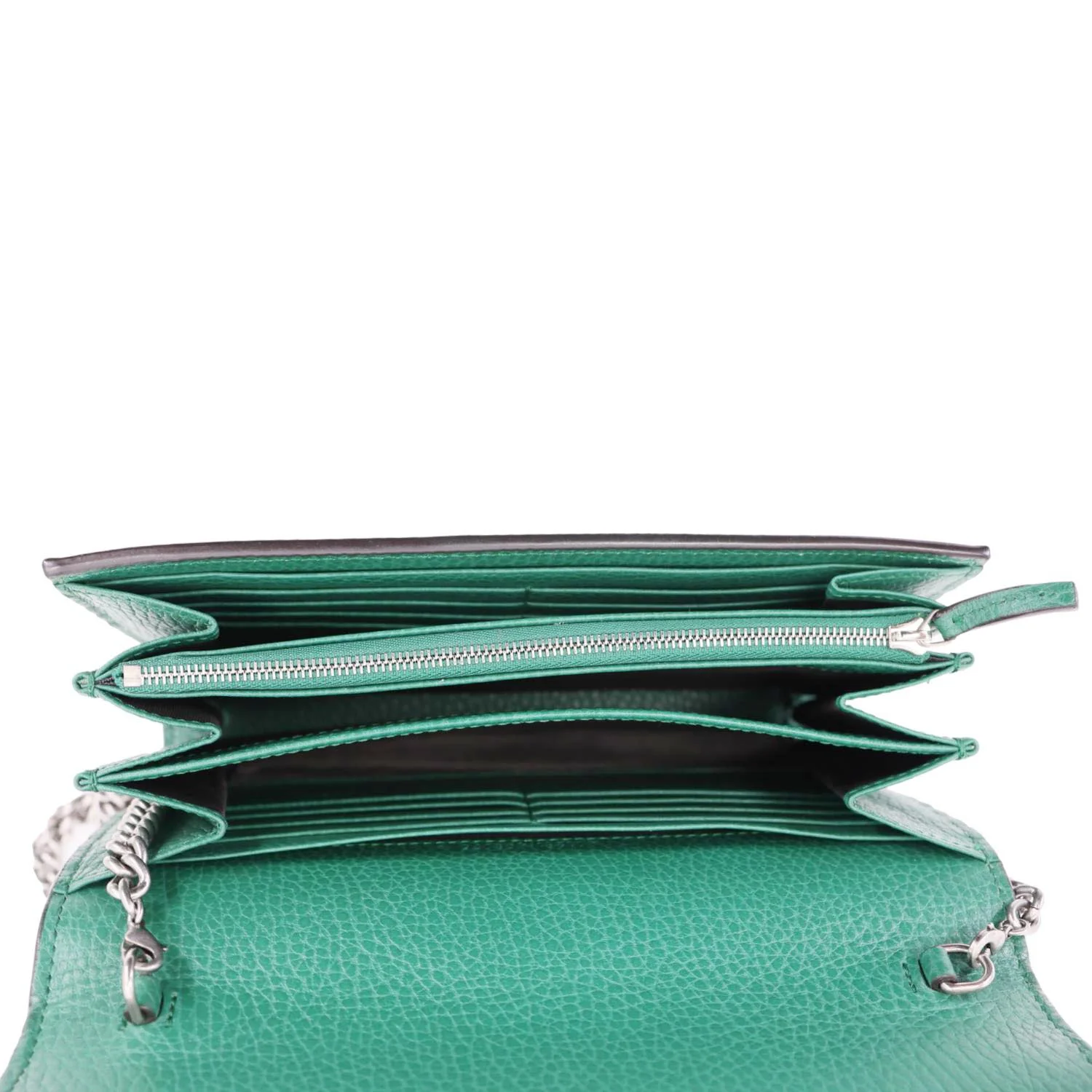 GUCCI Dionysus Crystal Mini Dollar Calfskin Leather Crossbody Bag Green 401231 - Image 11