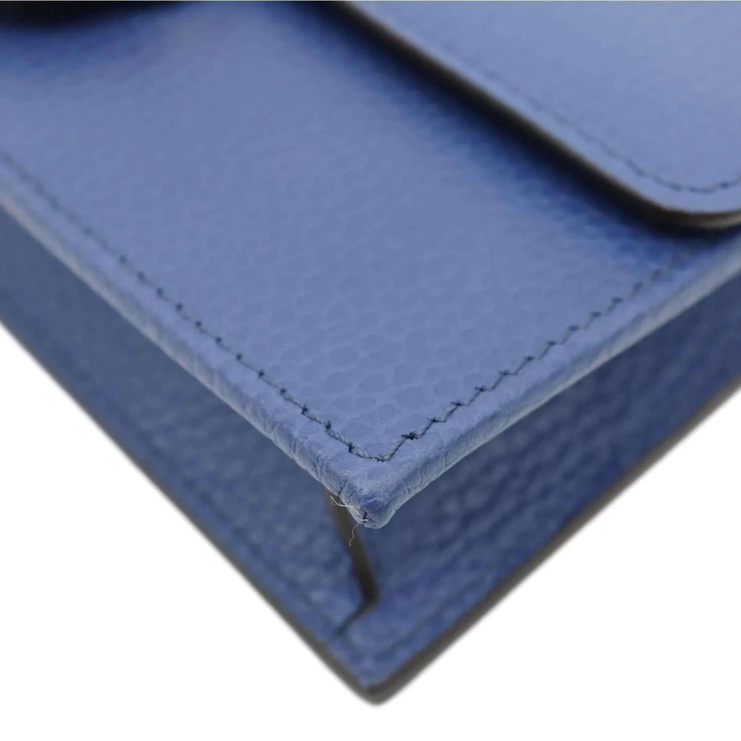 GUCCI Dollar Interlocking G Calfskin Leather Chain Wallet Crossbody Bag Blue 510314 - Image 10