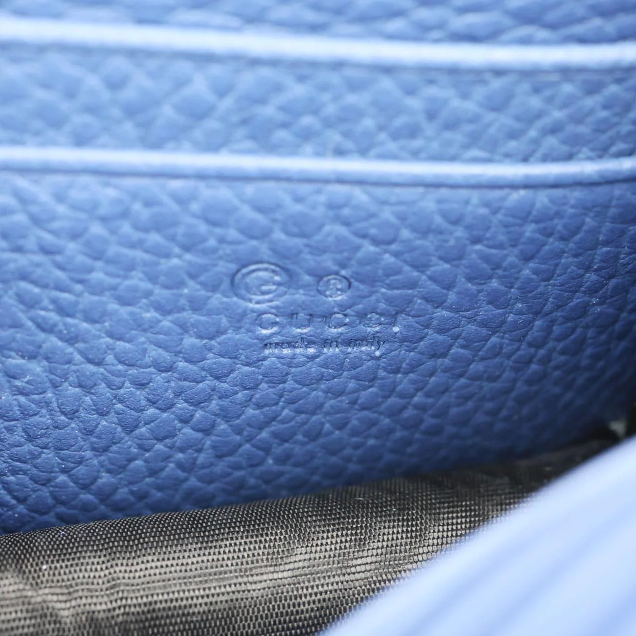 GUCCI Dollar Interlocking G Calfskin Leather Chain Wallet Crossbody Bag Blue 510314 - Image 13