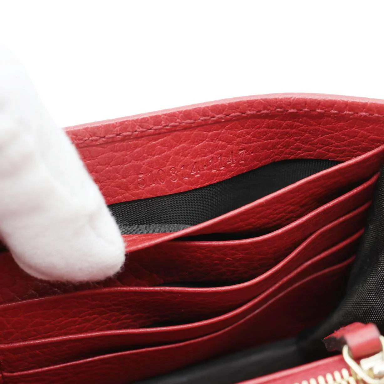 GUCCI Dollar Interlocking G Calfskin Leather Chain Wallet Crossbody Bag Red 510314 - Image 14