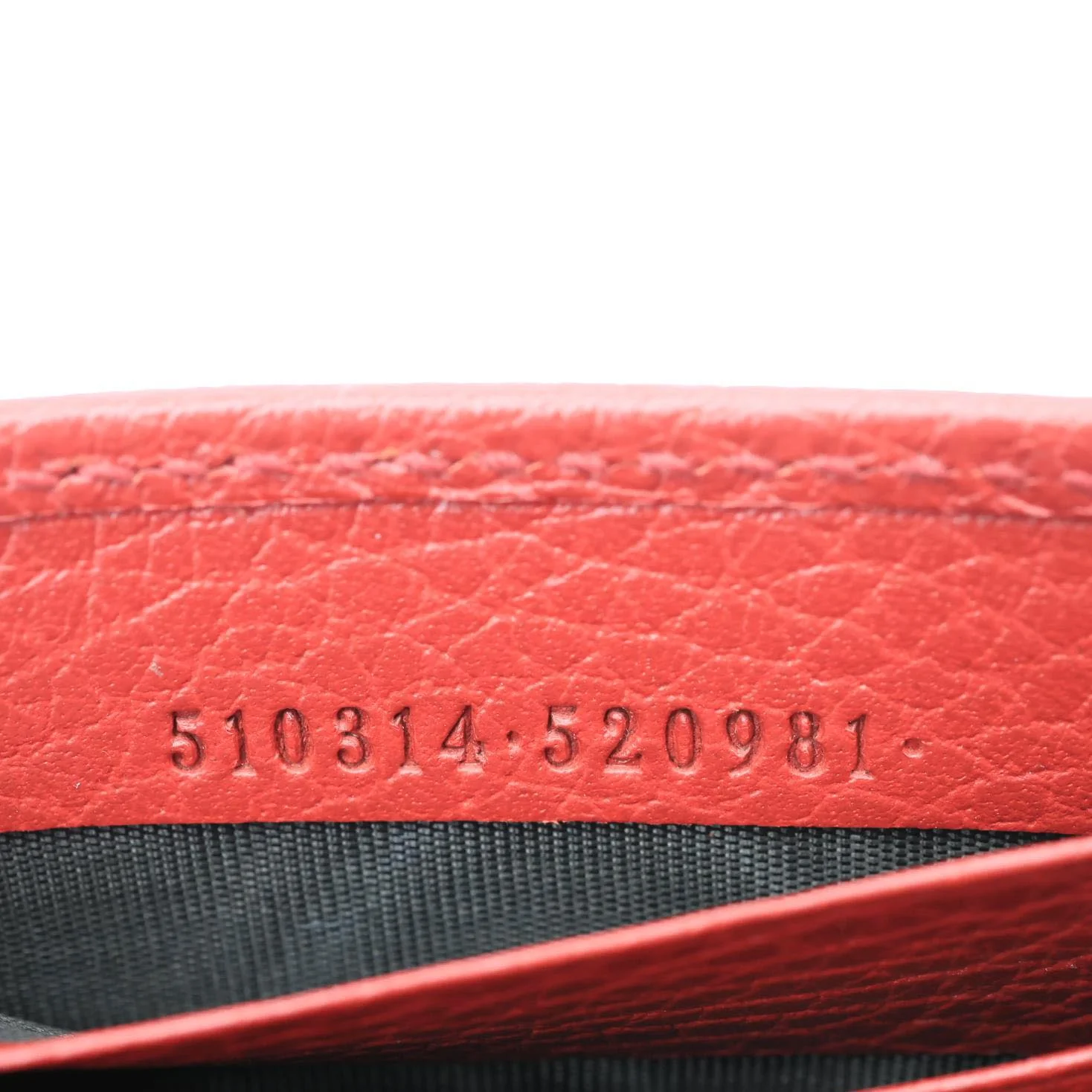 GUCCI Dollar Interlocking G Calfskin Leather Chain Wallet Crossbody Bag Red 510314 - Image 12