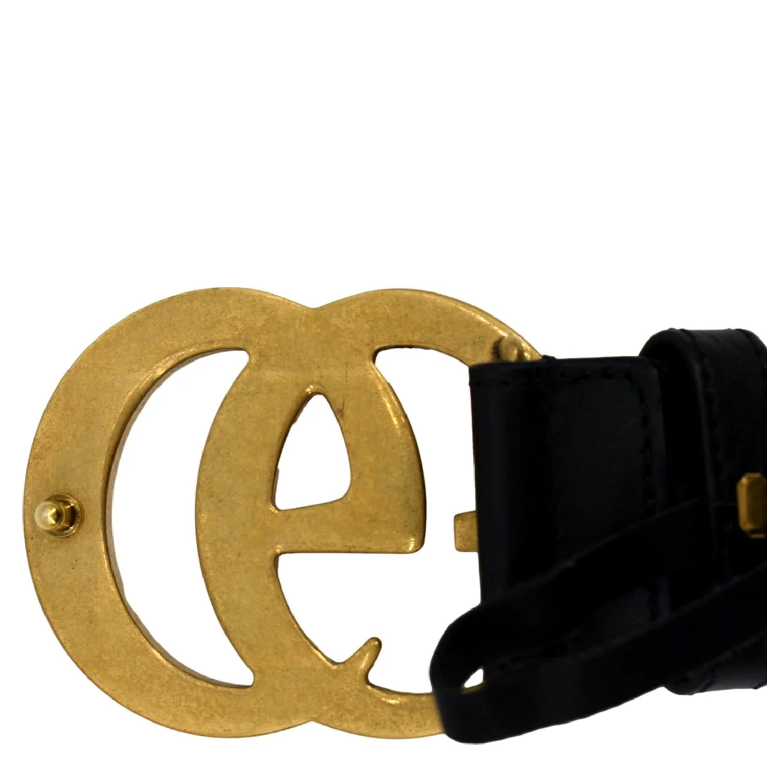 GUCCI Double G Buckle Leather Belt Size 90.36 Black 400593 - Image 6
