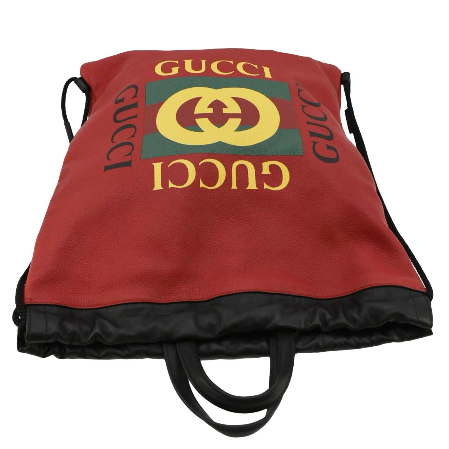 GUCCI Medium Leather Drawstring Tote Bag Red 516639 - Image 5