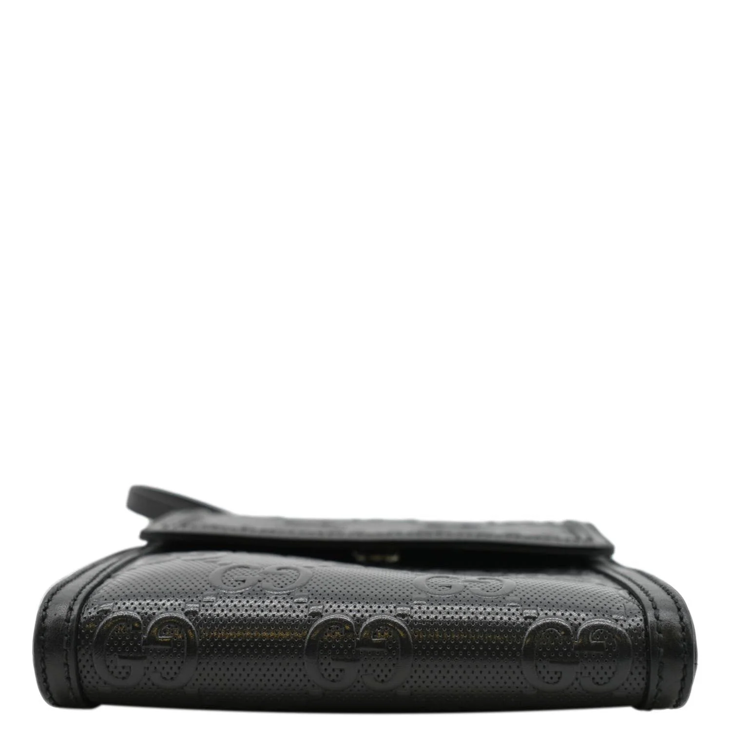 GUCCI GG Embossed Leather Messenger Bag Black 625782 - Image 10