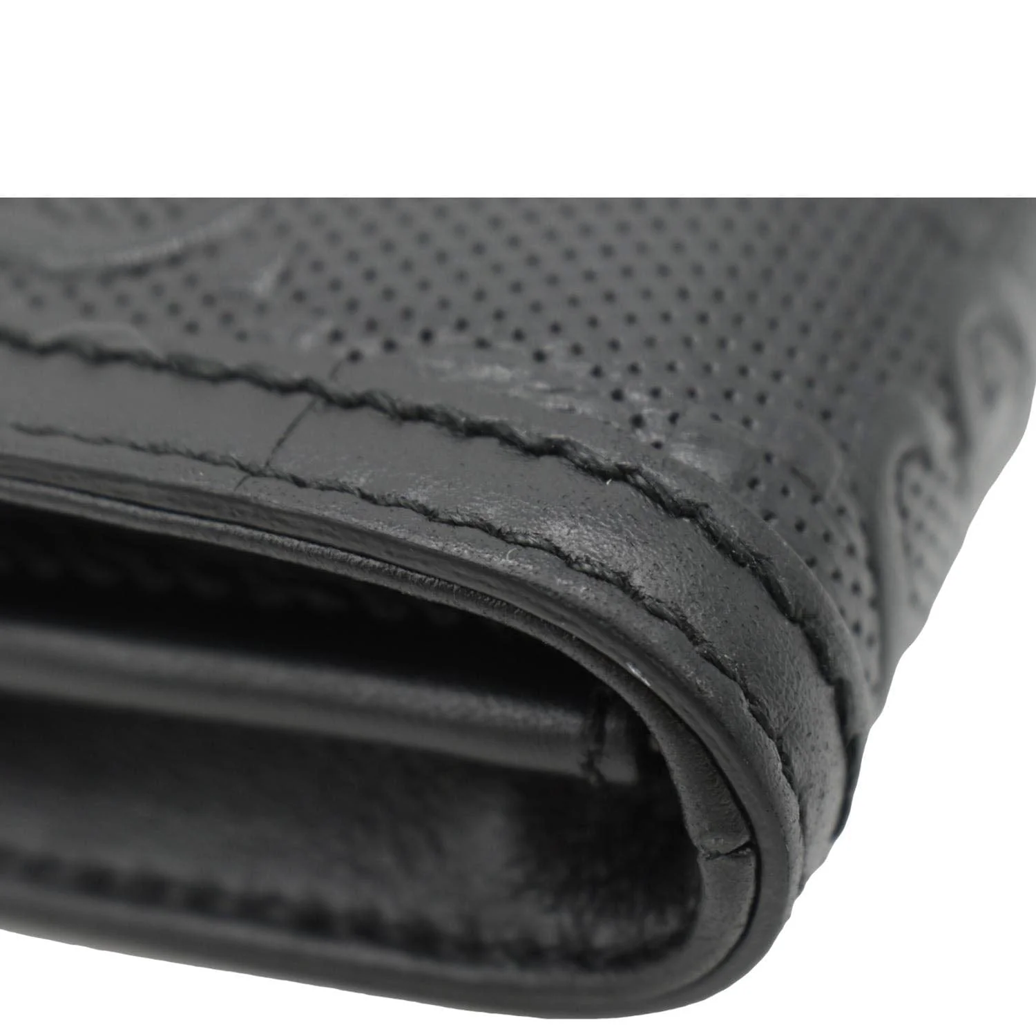 GUCCI GG Embossed Leather Messenger Bag Black 625782 - Image 7