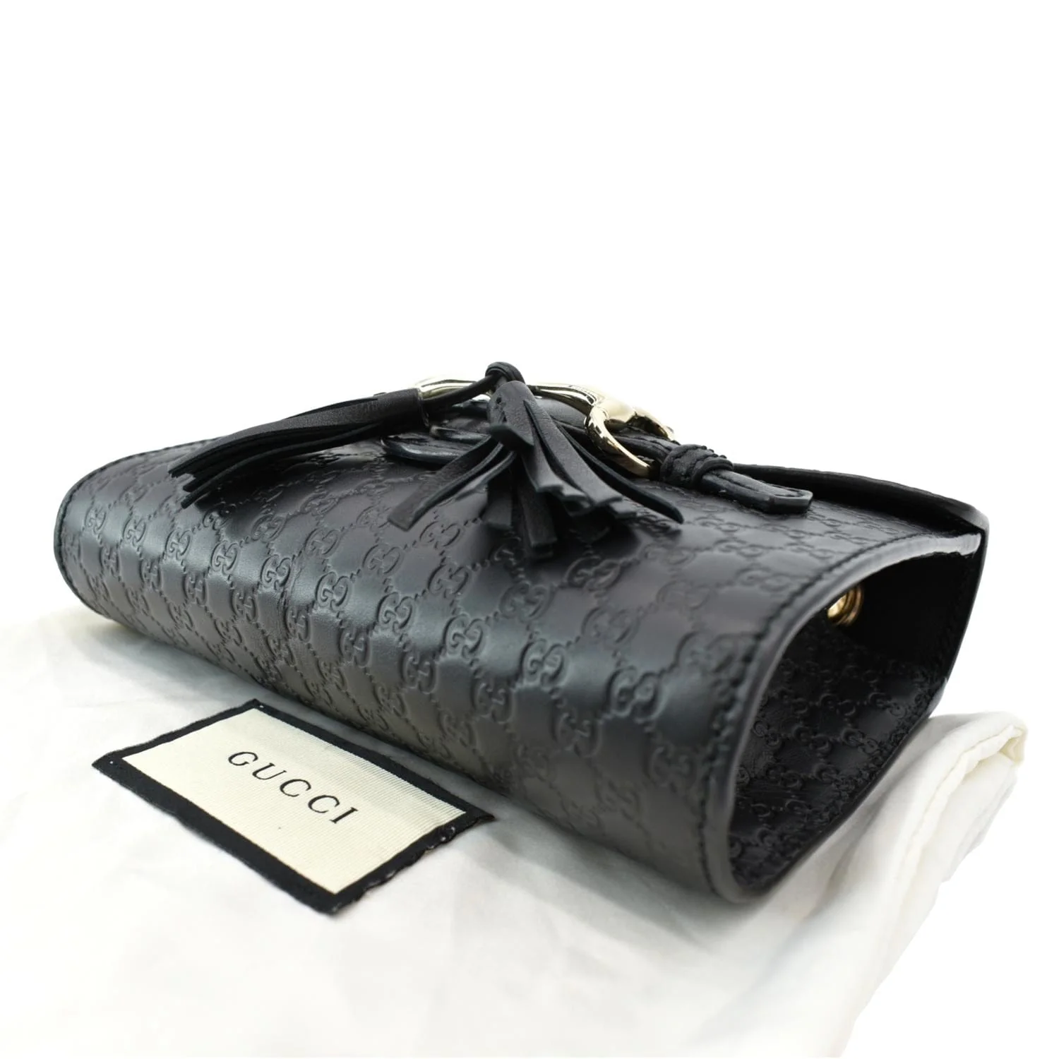 GUCCI Emily Mini Micro GG Leather Shoulder Bag Black 449636 - Image 7