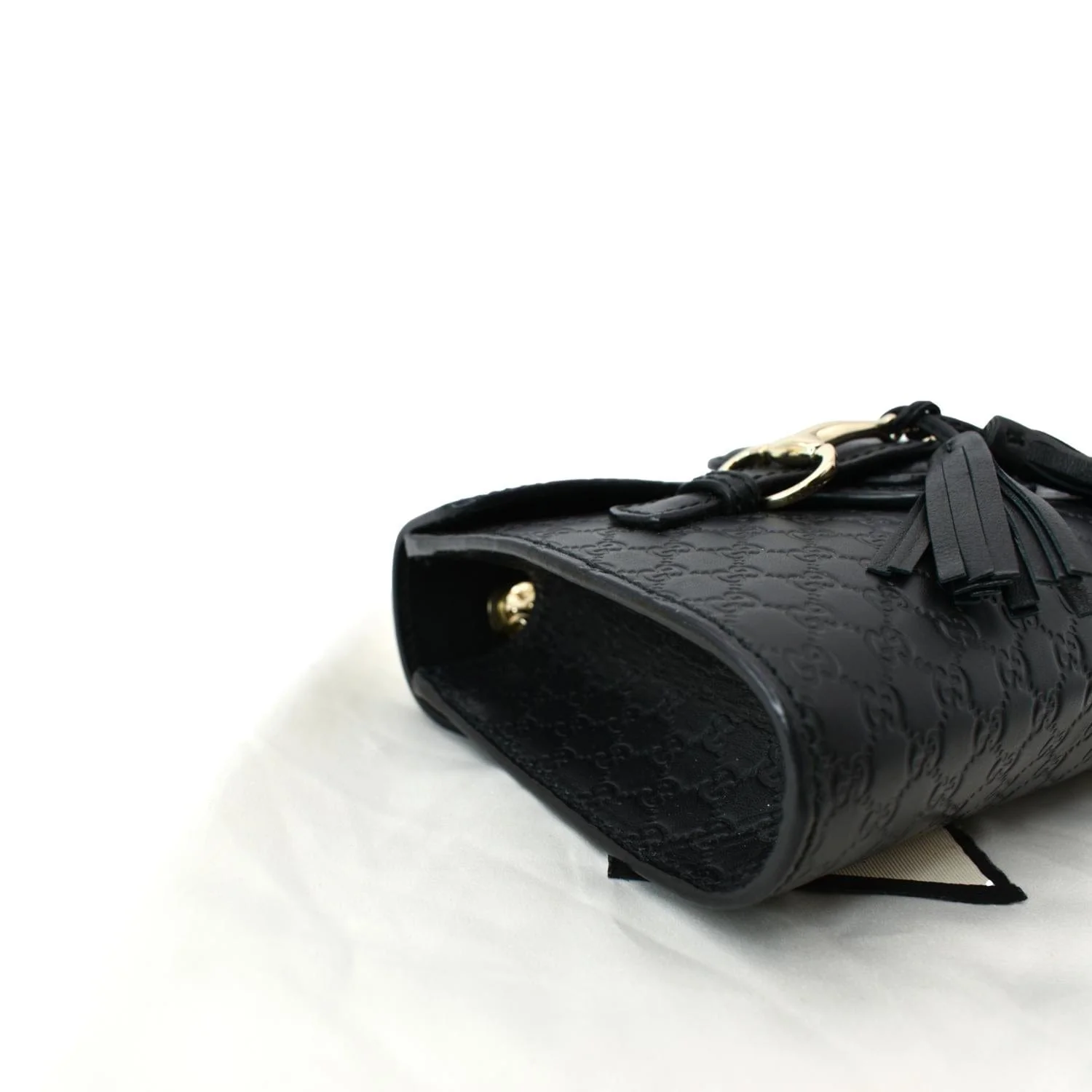 GUCCI Emily Mini Micro GG Leather Shoulder Bag Black 449636 - Image 8