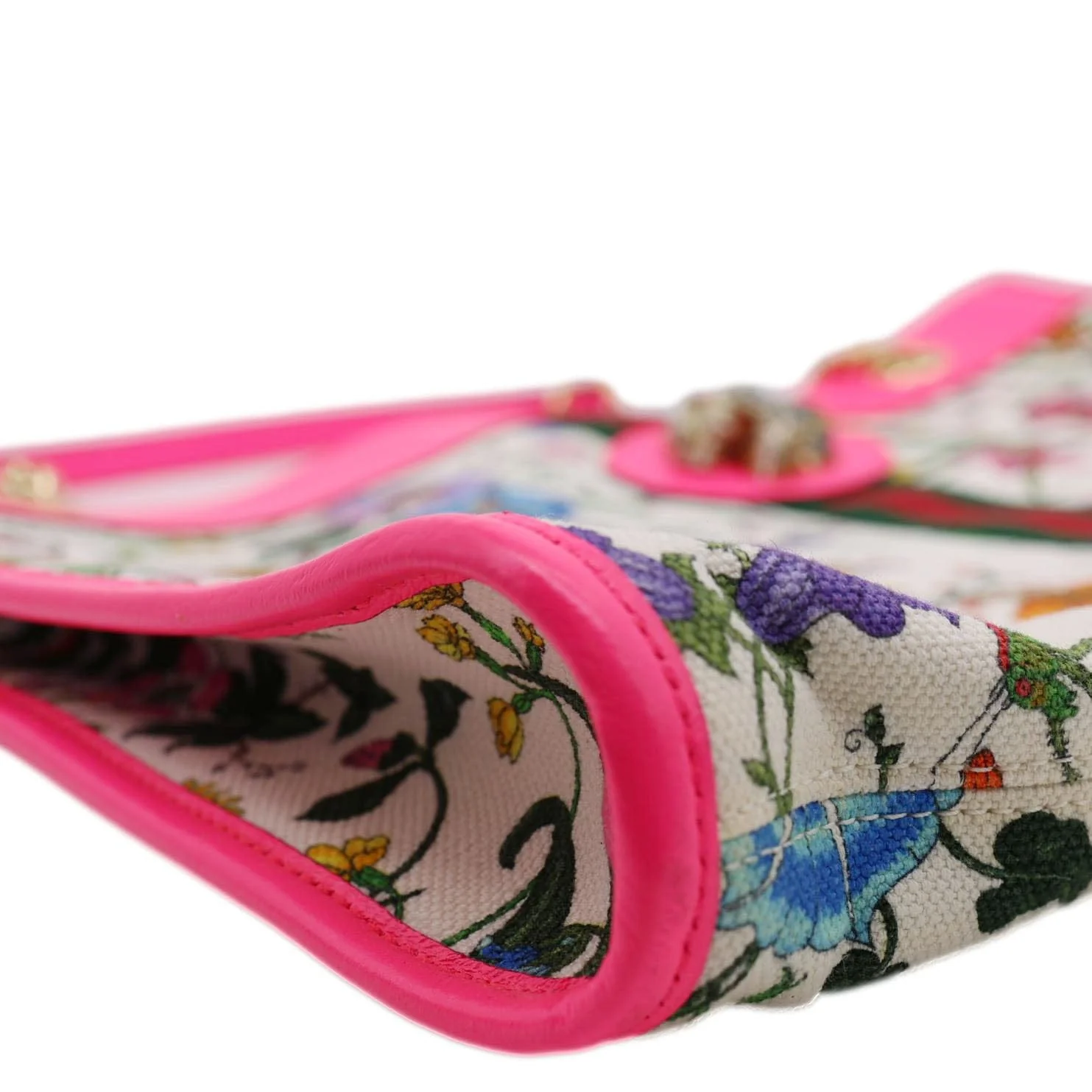 GUCCI Floral Rajah Large Canvas Leather Chain Tote Bag Multicolor 537219 - Image 9