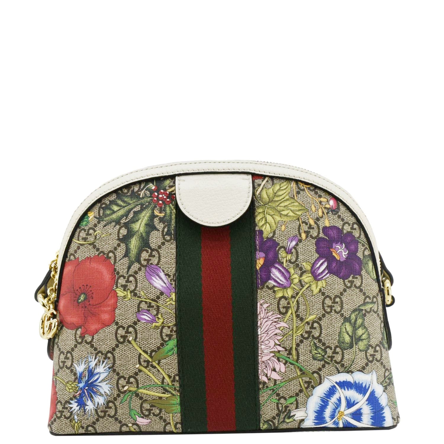 GUCCI Ophidia Flora Dome Small GG Supreme Monogram Shoulder Bag White 499621 - Image 4