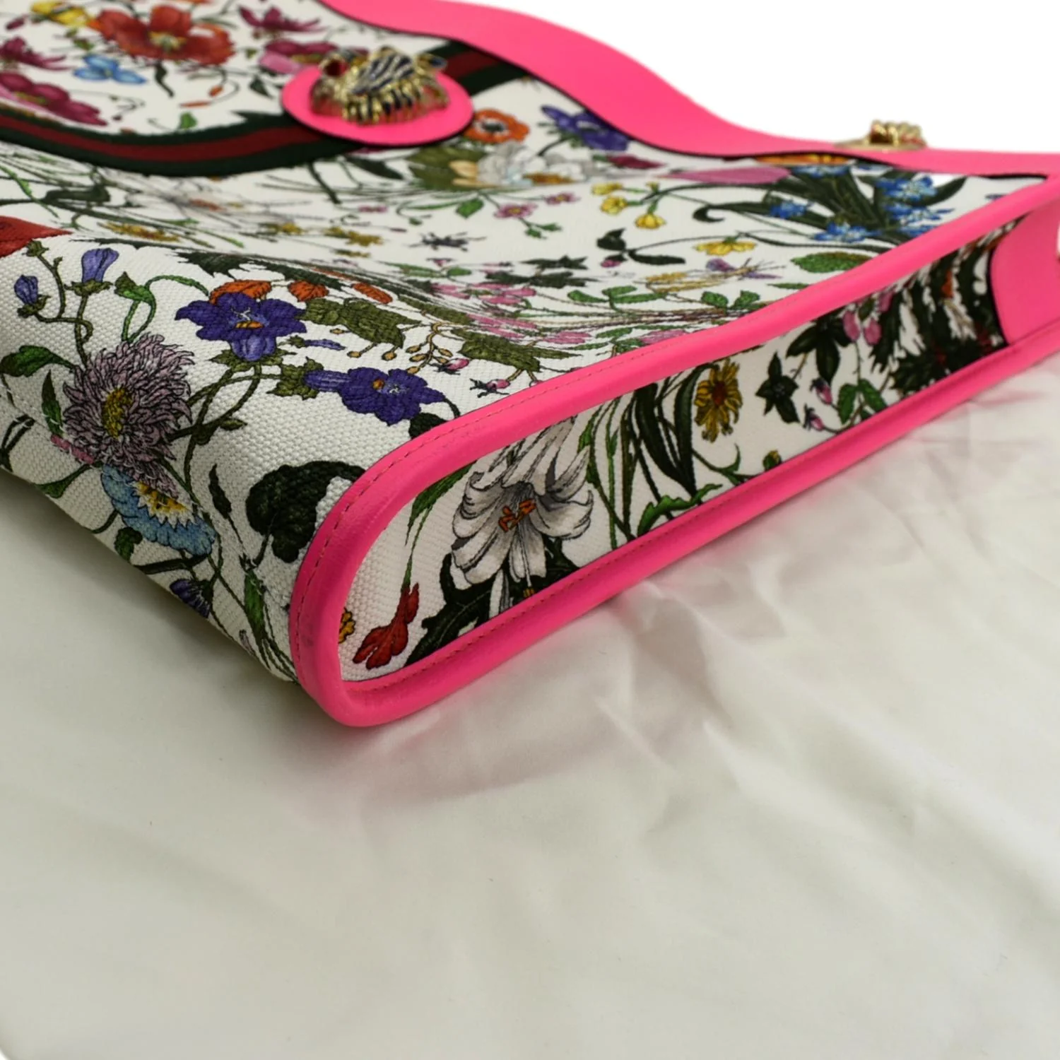 GUCCI Floral Rajah Large Canvas Leather Tote Bag Multicolor 537219 - Image 8