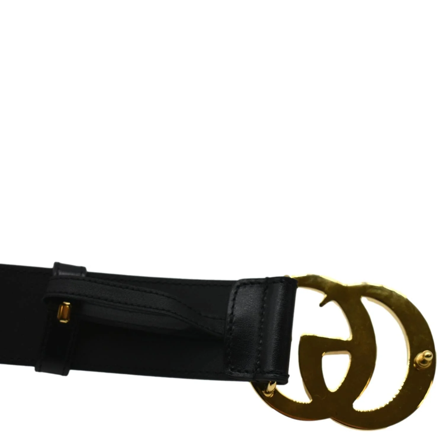GUCCI Double G Buckle Leather Belt Black 406831 Size 85 - Image 4