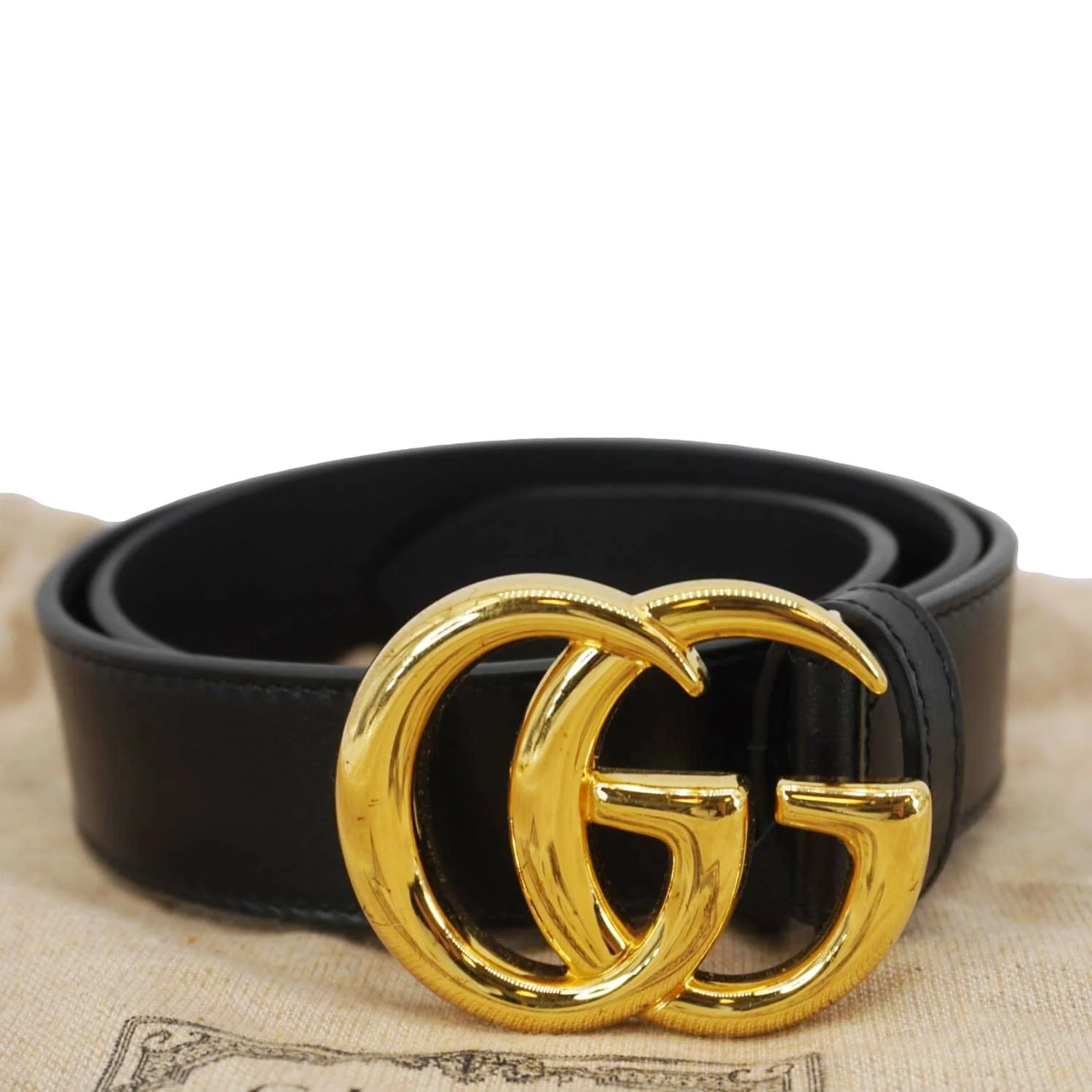 GUCCI GG Buckle Leather Belt Black 414515 Size 75.30 - Image 3