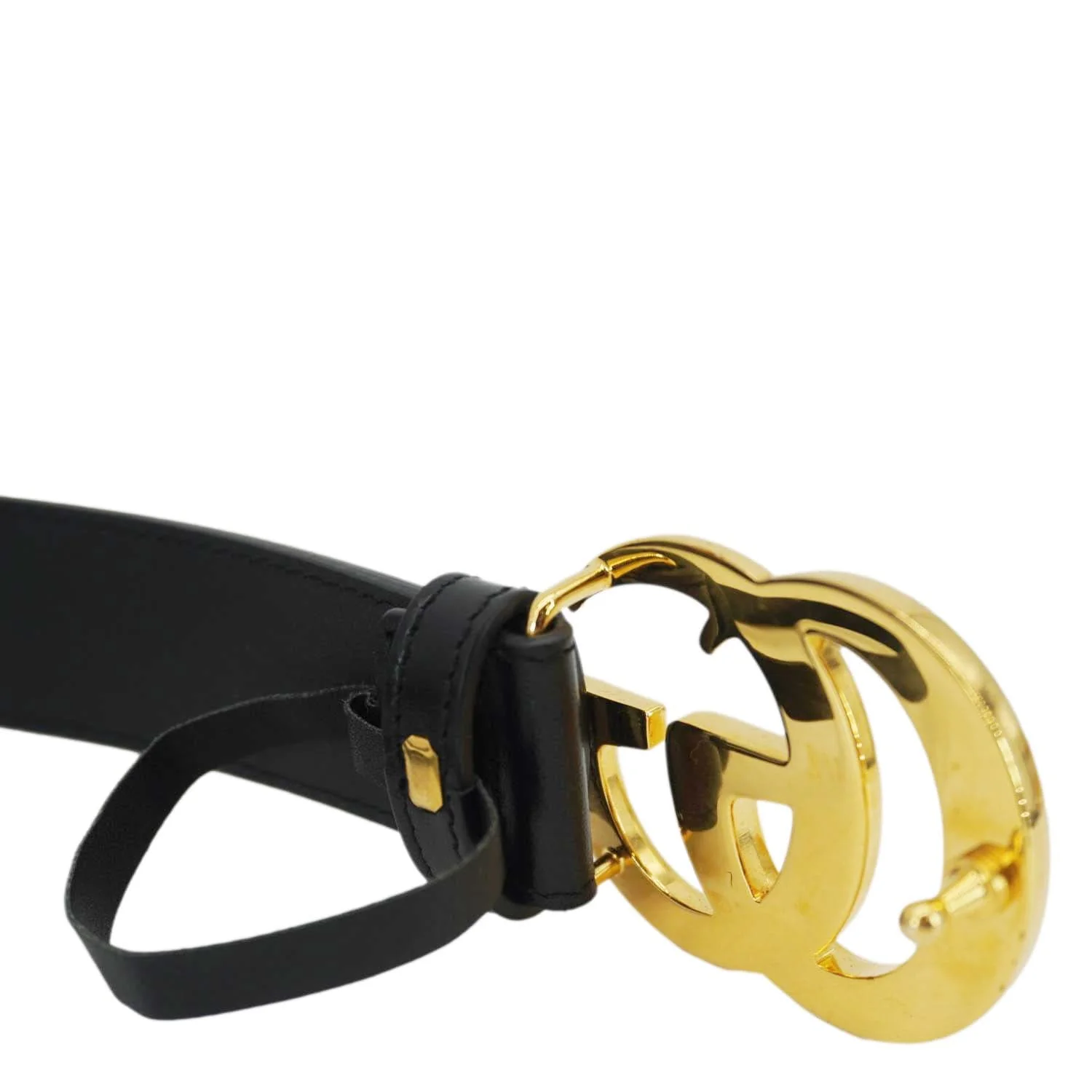 GUCCI GG Buckle Leather Belt Black 414515 Size 75.30 - Image 7