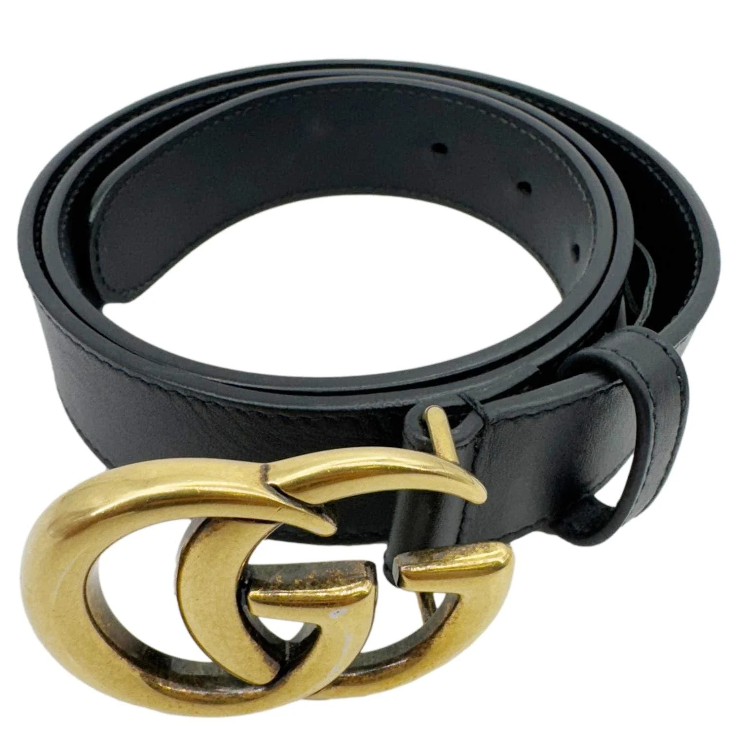 GUCCI Double G buckle Marmont Leather Belt Black 414316 Size 80.32 - Image 8