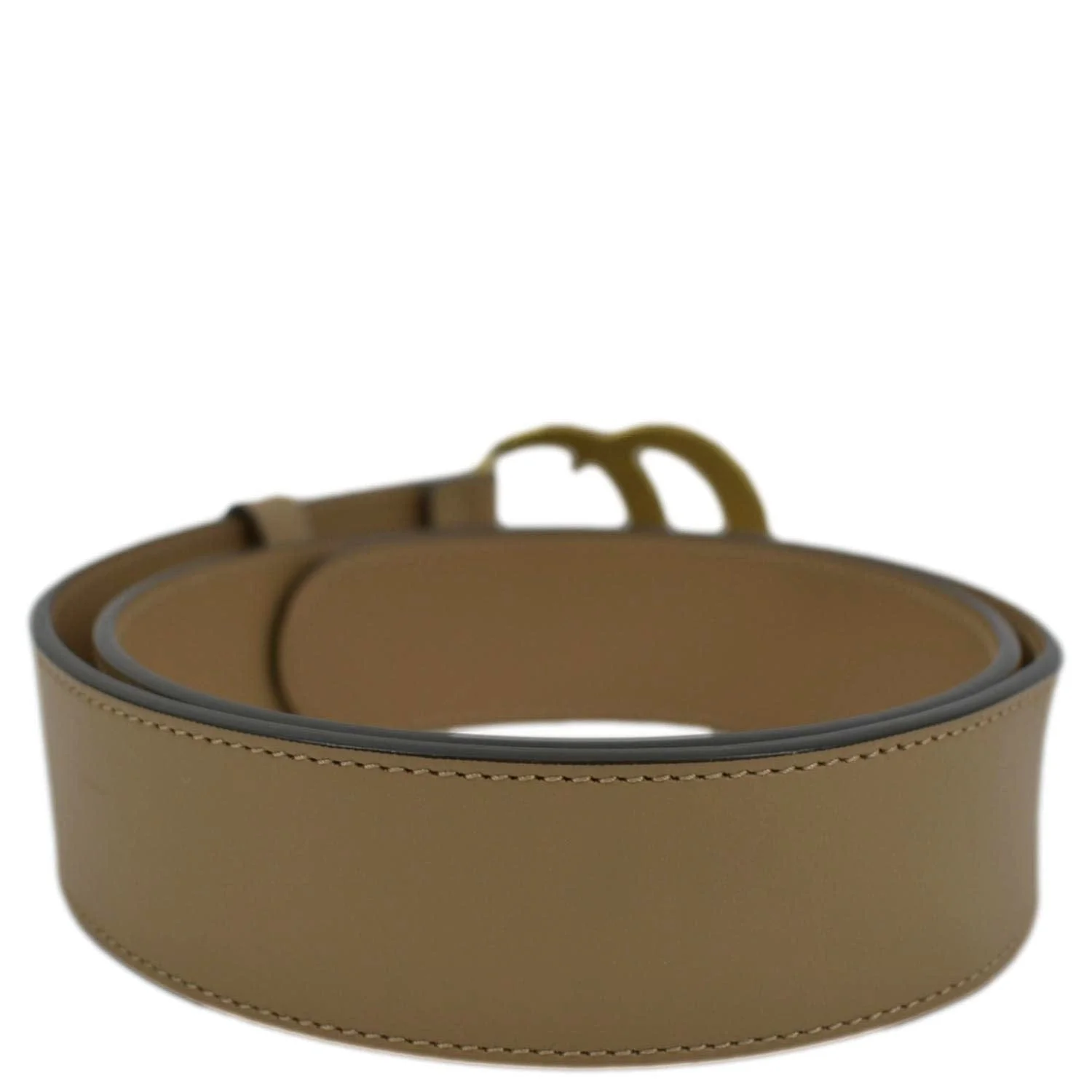 GUCCI Double G Buckle Leather Belt Size 80.32 Tan 400593 - Image 4