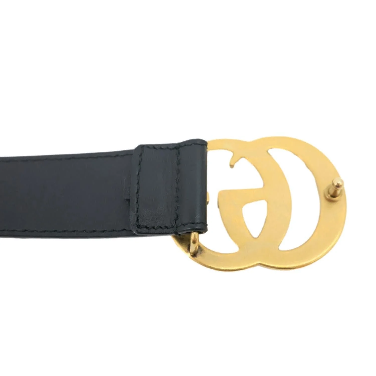 GUCCI GG Buckle Marmont Leather Belt Size 90.36 Black 414516 - Image 5