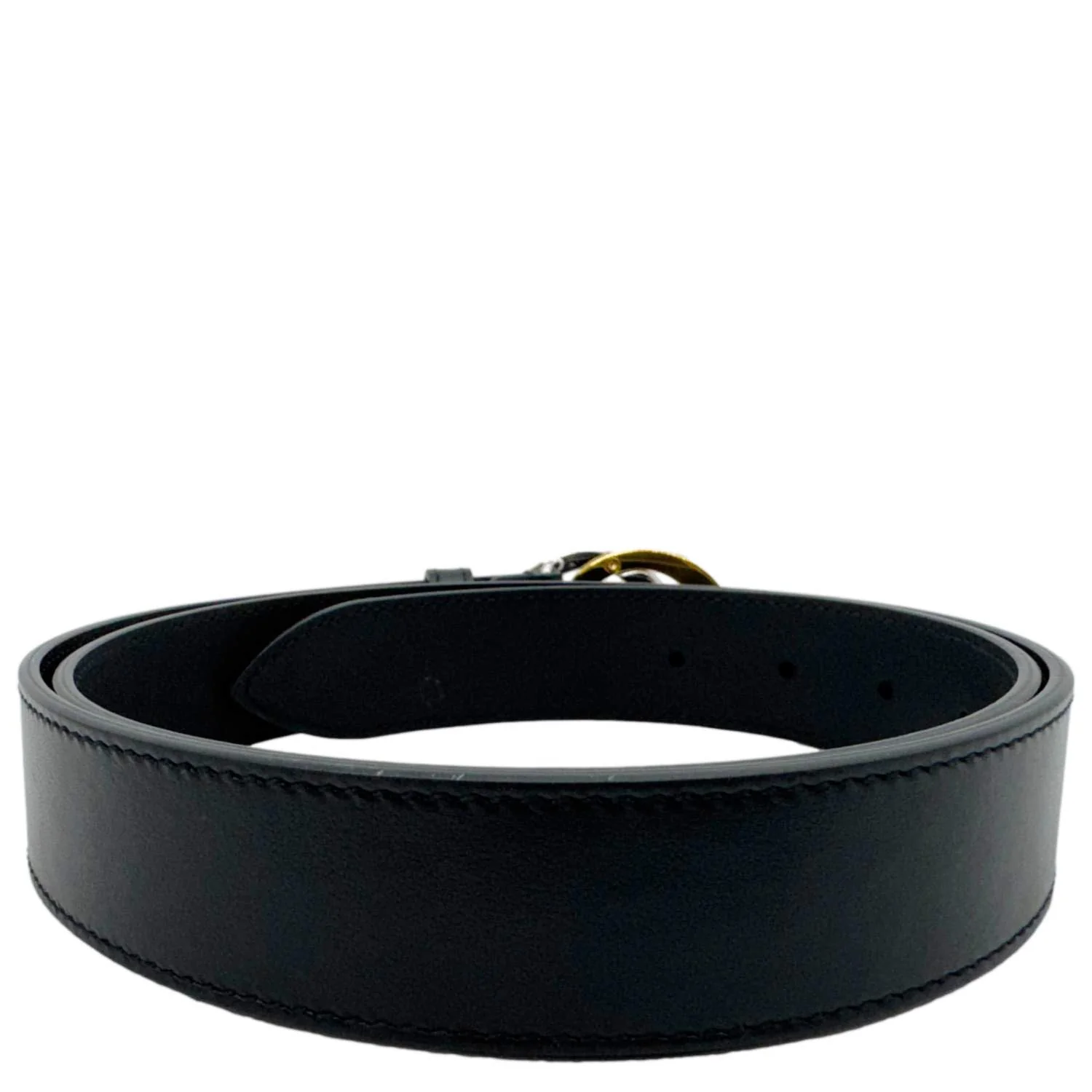 GUCCI GG Buckle Leather Belt Size 90.36 Black 601254 - Image 7